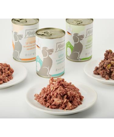 Mjamjam Premium Wet Dog Food - Junior Juicy Chicken & Egg - Huhn & Duck Bundle - Mix Package I - 400g (6 Pack) - Buy Online on GoSupps.com