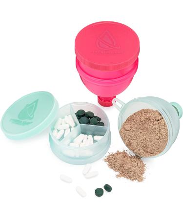 Hydra Cup [4 PACK] - Protein Powder Funnel with Supplement Storage & Dispenser (Purple/Pink/White/Gold/Green) - Buy Online on GoSupps.com