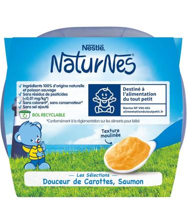 Nestl Naturnes Les S lections Small Baby Pots Sweetness of Carrots Salmon - From 6 Months - 2x200g - Buy Online on GoSupps.com