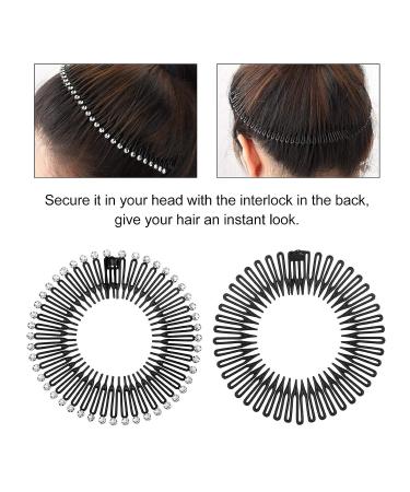 FOMIYES 12 Pcs Stretch Hair Comb Headbands - Flexible Circle Comb Hairband Set for Women & Girls - Sports Hair Accessories in Multiple Colors - Buy Online on GoSupps.com