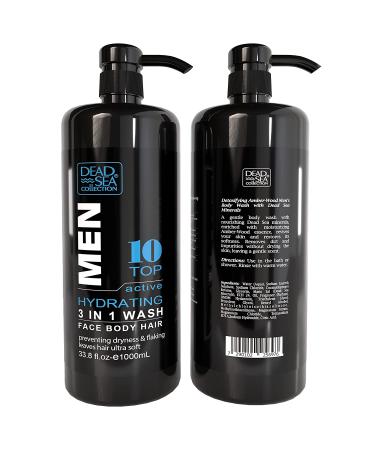 Dead Sea Collection Men's Hydrating 3-in-1 Face, Hair & Body Wash - Pack of 2 (33.8 fl.oz each) - Buy Online on GoSupps.com