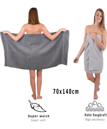Betz 10 Series Premium Frottier Towel Set - 2 Shower Towels 4 Towels 2 Guest Towels & 2 Washing Gloves - Anthracite & Silver Gray - International Shipping Available - Buy Online on GoSupps.com