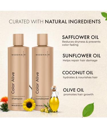 MOEHAIR Color Alive Shampoo & Conditioner Set - 12 Fl. Oz | Boost Vibrancy & Shine | Fade-Proof Color Protection | Sulfate & Paraben-Free | Salon-Grade Hair Care - Buy Online on GoSupps.com
