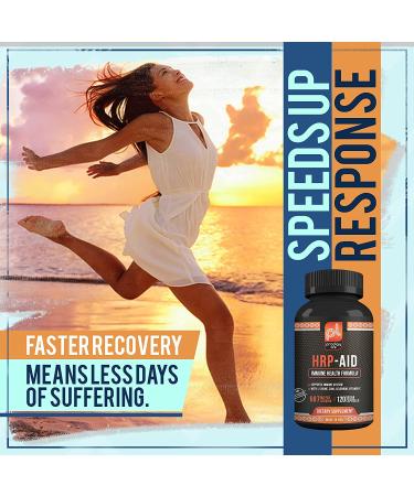 HRP-Aid Premium Immune Support Cold Sore Medicine - Lysine Complex with Vitamin C + Zinc - 120ct - Buy Online on GoSupps.com