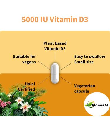 MonesAli Halal Vitamin D Vitamin D3 2 500 IU Capsules Supports Bone Immune & Heart Health Vegan Non-GMO Gluten Free and Halal (90 Count) - Buy Online on GoSupps.com