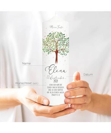 Personalized Tree of Life Baptism Candle - 25cm x 7cm | Unique Wall Decal for Baptism Gifts - Buy Online on GoSupps.com
