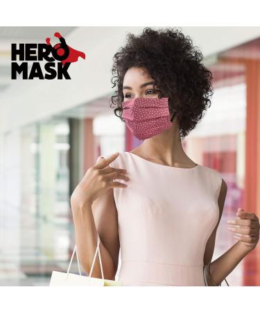 Mini Stars and Dots Pink Reusable Face Mask | 3 Layers Blended Cotton | Made in London | Washable Over 100 Times - Buy Online on GoSupps.com