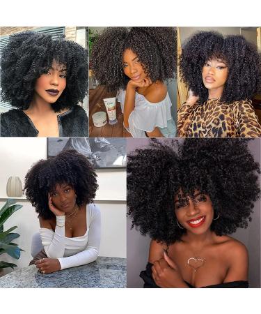 Buy Short Curly Afro Wig for Black Women - Kinked Synthetic Hair Heat-Resistant Full Wig with Ponytail in Blonde & Black - Buy Online on GoSupps.com