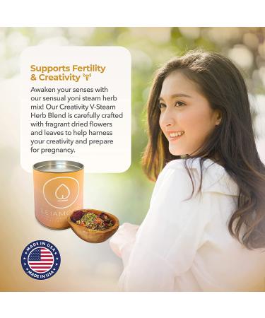 Leiamoon Yoni Steam Herbs Blend V Steam Kit for Cleansing, Fertility, & Receptivity | Made in USA | Creativity Blend | 11 Steams | 3.1w x 3.5h - Buy Online on GoSupps.com
