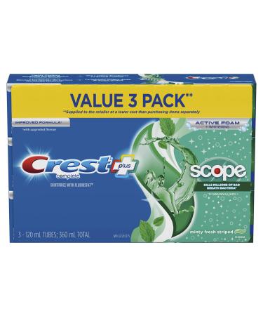 Crest Complete Whitening Toothpaste Plus Scope Minty Fresh 360 mL (Pack Of 3) Toothpaste Scope (Pack of 3)