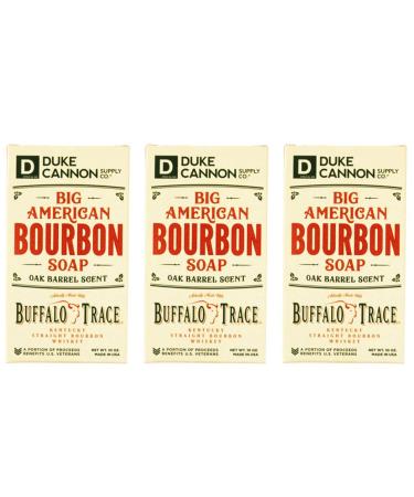Duke Cannon Supply Co. Big Ass Brick of Soap Bar for Men Special Holiday Edition Big American Bourbon Made w/ Buffalo Trace (Charred Oak Barrel Scent) Multi-Pack - Superior Grade 10 oz (3 Pack)