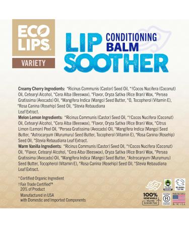 Eco Lips Conditioning Lip Soother Lip Balm Natural & Moisturizing Lip Care with Shea & Murumuru Butter Clean Beauty Daily Hydration & Protection for Chapped Lips Variety 3-pack 0.15 oz. - Buy Online on GoSupps.com