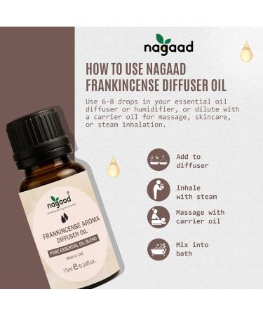 Nagaad Organic Hotel Diffuser Oil Premium Aromatherapy Fragrance Oil for Humidifier Massage & Relaxation Blend with Pure Frankinsence Oils for Diffusers for Home 15ml / 0.5 fl oz - Buy Online on GoSupps.com