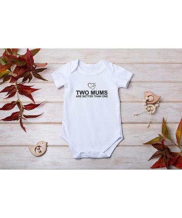 Hippowarehouse Two Mums Baby Vest Bodysuit | Short Sleeve for Boys and Girls - Buy Online on GoSupps.com