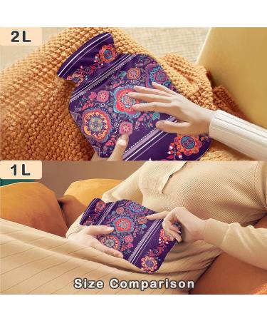 Naanle Paisley Tribal Ethnic Hot Water Bottle with Cover - 2L Transparent Bed Warmer for Pain Relief & Heat Therapy - International Shipping Available - Buy Online on GoSupps.com