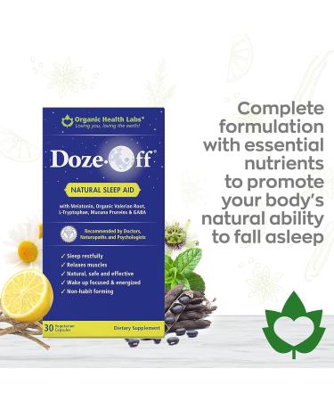 Buy Organic Health Labs Doze-Off Natural Sleep Aid | 30 Veggie Capsules | Vegan Sleep Supplement for Better Rest - Buy Online on GoSupps.com