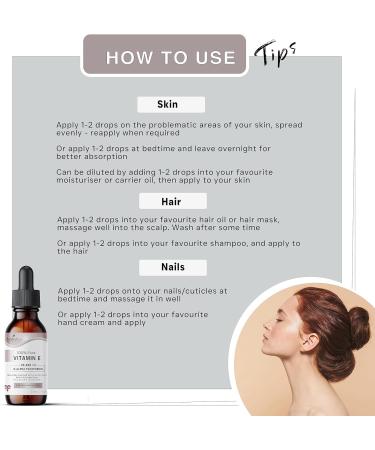 100% Pure Vitamin E Oil for Skin, Face, Hair, Nails & Cuticle - 30 ML | Natural D-Alpha Tocopherol Antioxidant - Buy Online on GoSupps.com