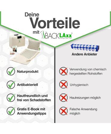 Backlaxx Acupressure Mat & Pillow Set - Natural Massage Mat for Neck & Shoulder Relief | International Shipping - Buy Online on GoSupps.com