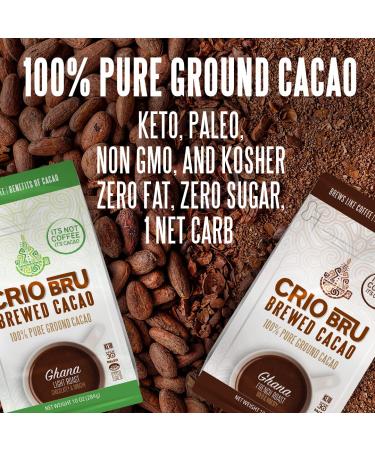 Crio Bru Ecuador French Roast 10oz Bag | Organic Healthy Cacao Drink | Herbal Tea and Coffee Substitute | 99% Caffeine Free | Gluten Free | Low Calorie Energy Drink - Buy Online on GoSupps.com