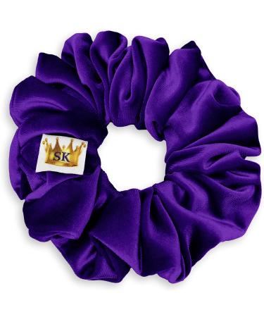 Velvet Scrunchie King Size Purple XXL Plush Ponytail Holders Oversized Big Made in the USA