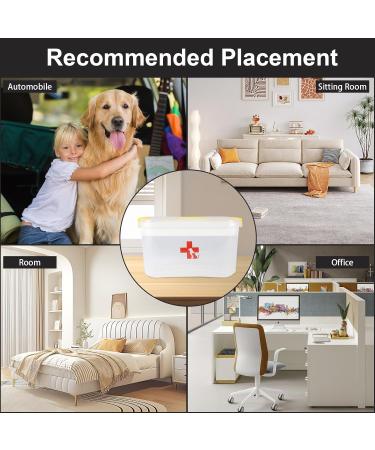 Ctomche Pet First Aid Kit 2 Layer Plastic Dog First Aid Box Empty Medicine Box with Lid and Handle Medicine Storage Chest with Divider Portable Dog Medicine Box for Family Travel Camping Emergency - Buy Online on GoSupps.com