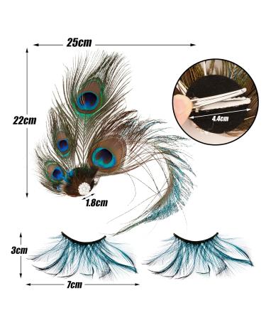 Boyrot Pfau Costume for Women - Stylish Peacock Hair Clips for 20s Carnival Fasching & Gatsby Cosplay - Buy Online on GoSupps.com