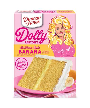 Duncan Hines Dolly Parton's Favorite Southern-Style Banana Flavored Cake Mix, 15.25 oz. Banana Supreme