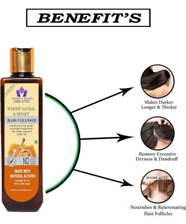 Blessfull Healing Organic Woody Sandal & Honey Hair Cleanser | Shampoo 100 ML (Packing May Vary) - Buy Online on GoSupps.com