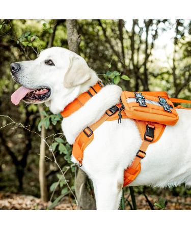 Oneigris Large Feed Bag for Dogs - 2 Pack Reflective Training Bags for Tactical Harness & Walking Orange - Buy Online on GoSupps.com