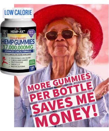 Gummies for Pain Anxiety Stress & Inflammation - 120 Pieces Low Calorie - 17 000 000 Clinical Strength - Natural Premium Oil Extract - Gummy Bears with Organic Oil - Infused Supplement - Buy Online on GoSupps.com