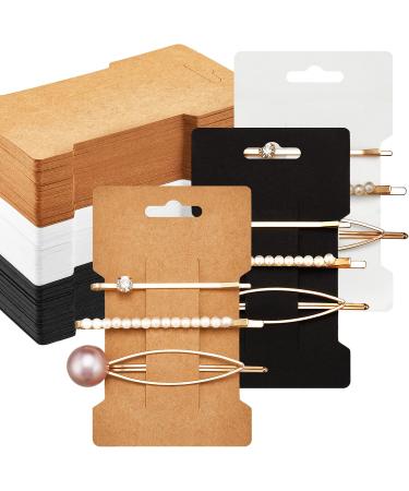 Outus 120 Pieces Hair Clip Display Cards 6 x 10 cm Kraft Paper Hair Bow Holder Cards Rectangular Clip Collecting Cardboard for Hair Bow Barrettes Accessories Display and Organizing, 3 Colors - Buy Online on GoSupps.com