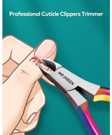 Cuticle Trimmer with Cuticle Pusher Cuticle Nipper Professional Stainless Steel Cuticle Cutter Sharp Durable Pedicure Manicure Tools for Fingernails and Toenails Colored - Buy Online on GoSupps.com