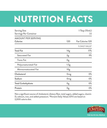 Pompeian USDA Organic Smooth Extra Virgin Olive Oil - First Cold Pressed, 16 FL OZ - Ideal for Sautأ©ing & Stir-Frying - Buy Online on GoSupps.com