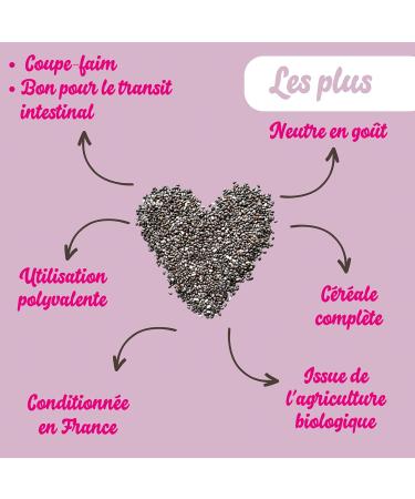 Organic Chia Seeds 1kg | Vegan | Packaged in France | Cooking | Desserts | Pastries | Neutral in taste | Non-GMO | ORGANIC FOOD BASE - Buy Online on GoSupps.com