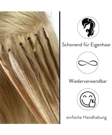 Hair2Heart Nano Ring #8 Dark Blonde - 100 Non-Slip Nano Hair Extensions for Gentle Fastening - Perfect Fit for Fine Hair - Buy Online on GoSupps.com