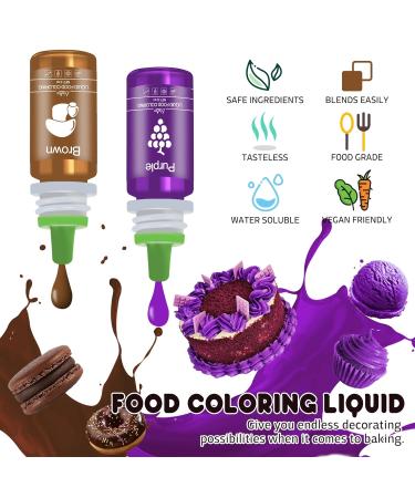 Liquid Food Coloring - 160ml Sugar-Free Concentrated Colors for Cakes Cookies Macarons and DIY Projects (Violet) - International Shipping Available - Buy Online on GoSupps.com