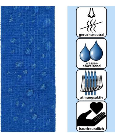 Alpidex 6 Rolls Adhesive Bandage 5cm x 4.5m - Self-Adhesive Sports Vet Wrap Tape - Blue Color - Buy Online on GoSupps.com