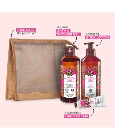 Yves Rocher Argan Rose Hammam Gift Set- Organic Argan & Rose Water from Morocco. Organically-grown Aloe Vera. Dermatologically Tested. Shower Gel is pH Balanced For Skin. Body Lotion & Hand Cream Mineral Oil Free. Bath & Body Routine Set 4-piece Gift Set  - Buy Online on GoSupps.com