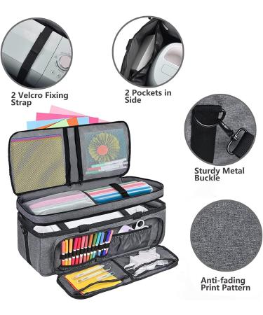 Double-Layer Cricut Maker Carrying Case with Cover - Grey | Fits Explore Air, Air 2, Maker, Maker 3 | Cutting Mat Pocket | Organization & Storage Bag - Buy Online on GoSupps.com