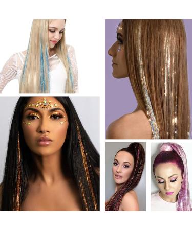 48 Inch Hair Tinsel Kit | 14 Colors 3200 Strands | Heat Resistant Fairy Hair Extensions for Women & Girls - Buy Online on GoSupps.com