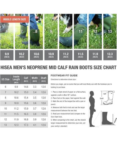 HISEA Men's Waterproof Insulated Rubber Rain Boots - Steel Shank Neoprene Mud Boots Outdoor 11 Grey - Buy Online on GoSupps.com