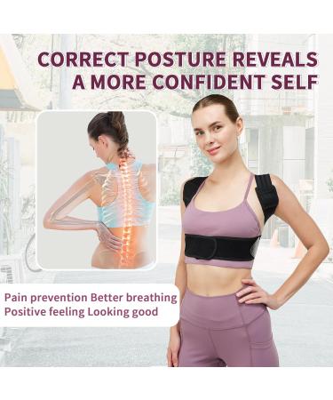 Posture Corrector for Men & Women - Adjustable Back Brace for Pain Relief & Improved Posture (L - Buy Online on GoSupps.com