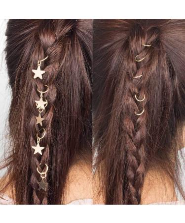200 PCS Hair Braid Rings | Hair Hoops Clips for Women & Girls | Dreadlocks Accessories in Gold & Silver - Buy Online on GoSupps.com