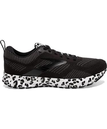 Brooks Revel 5 Women's Sneakers - Lace-Up Closure, Rubber Outsole, Textile Lining - Size 8.5 Black/White/Silver - Buy Online on GoSupps.com
