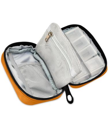 Buy Pfrewn 7-Day Pill Box & Travel Organizer | Compact Vitamin Supplement Holder in Orange - Buy Online on GoSupps.com
