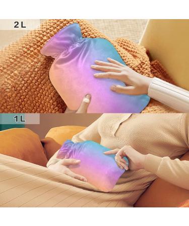 Yellow Blue Gradient Hot Water Bottle with Cover - 2L Pain Relief & Hand Feet Warmer for Cramps | International Shipping - Buy Online on GoSupps.com