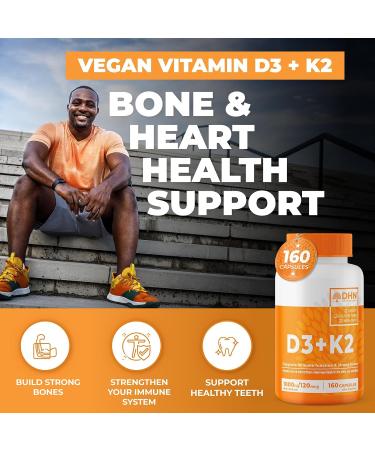 New Max Strength Vegan D3 + K2 | Bonus Size 160 Capsules | Immune Bone & Heart Health Supplement | Essential Vitamins for the Maintenance of Good Health | Canadian Made Quality Assured - Buy Online on GoSupps.com