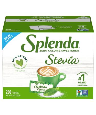 SPLENDA Naturals Stevia Zero Calorie Sweetener Single Serve Granulated Packets with Tray, 17.63 Ounce (250 Count) (SP10712500) - Buy Online on GoSupps.com