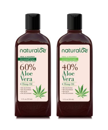 Naturaloe - Aloe Vera + Hemp Oil (Shampoo & Conditioner) Heal & Nourish
