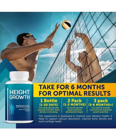 Growth Capsules to Grow Taller Height Growth Maximizer with Calcium for Bone Strength Free from Growth Hormone - Buy Online on GoSupps.com